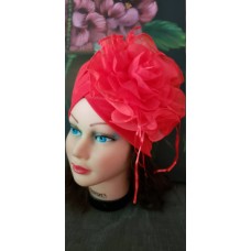 Mujer Red Retro Turban Hat .Kentucky Derby. Chemotherapy Hat. Funeral Wedding Ha  eb-31677781